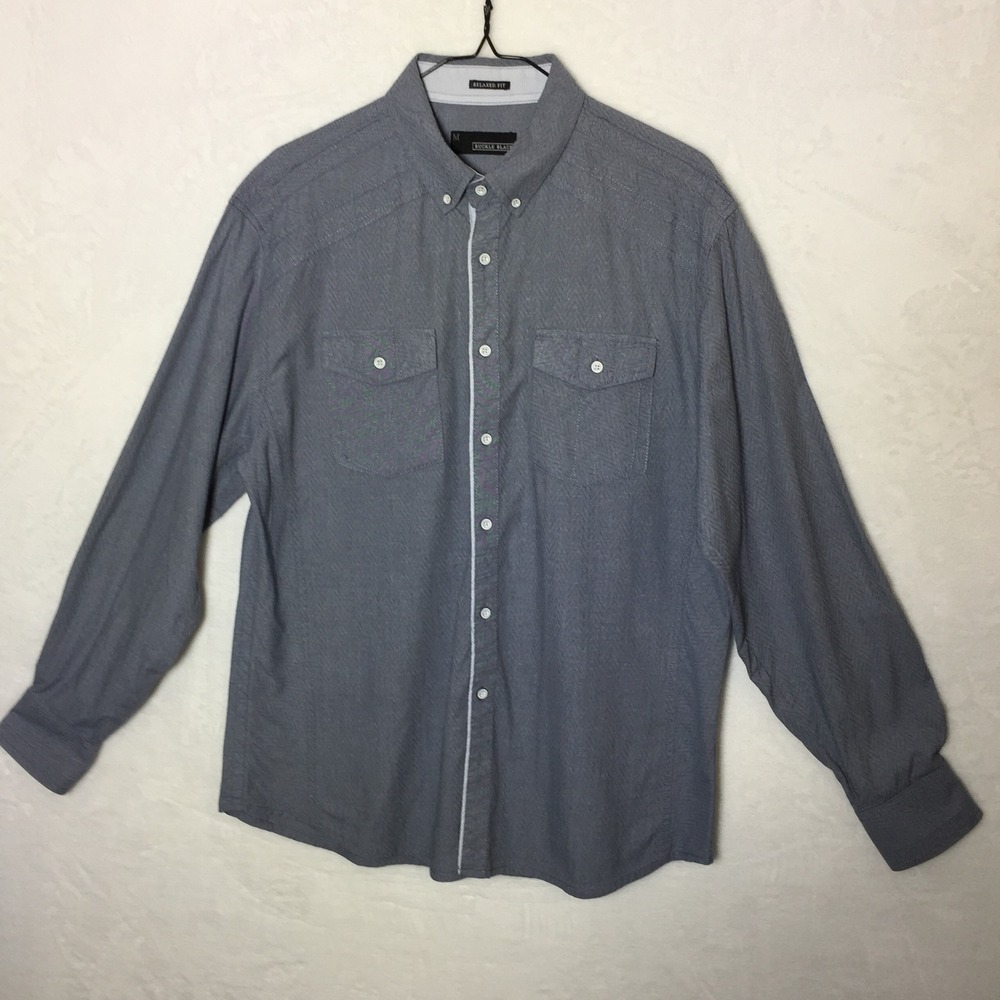 Buckle Black BKE Mens M Long Sleeve‎ Button Down Casual Shirt